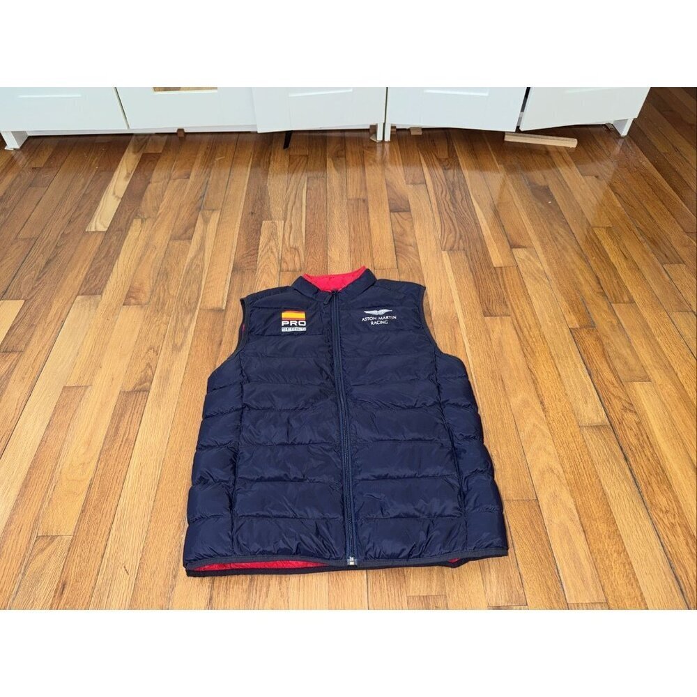 Hackett Aston Martin Men's Racing Pro Series Puffer Vest Size Small
